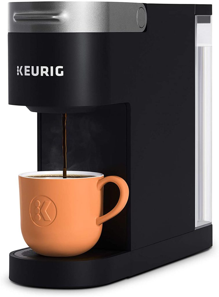 This Keurig K-Slim Coffee Maker, Single-Serve K-Cup Pod Coffee Brewer brews eight to 12 oz. cups of coffee. It's currently 36% off the normal retail price and goes on sale often.