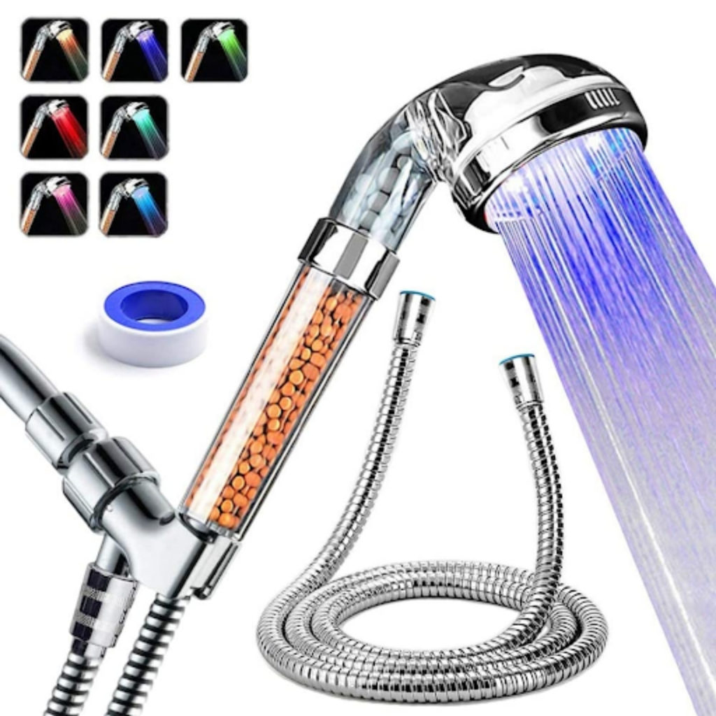 This is a product that filters your water through small stones that eliminate harmful chlorine and vapors. On top of saving you from harmful chemicals, this showerhead promotes hair growth and improves your dry skin, so you can feel silky smooth all over. 